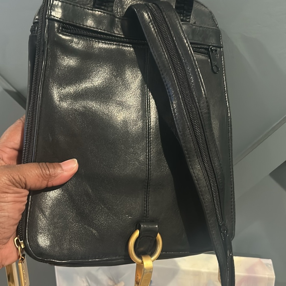 Tignanello Black Leather Backpack Bundle - Picture 2 of 10